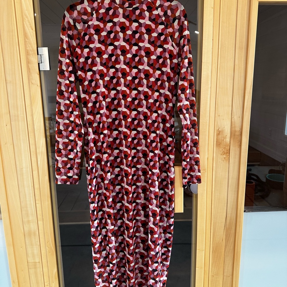 Anthropologie Geometric Maxi Dress - Red and Black